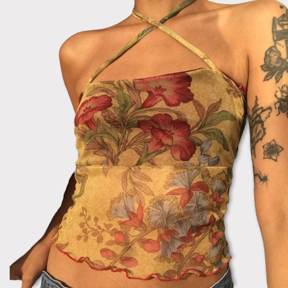 Y2K Corset Renaissance Mesh Top.